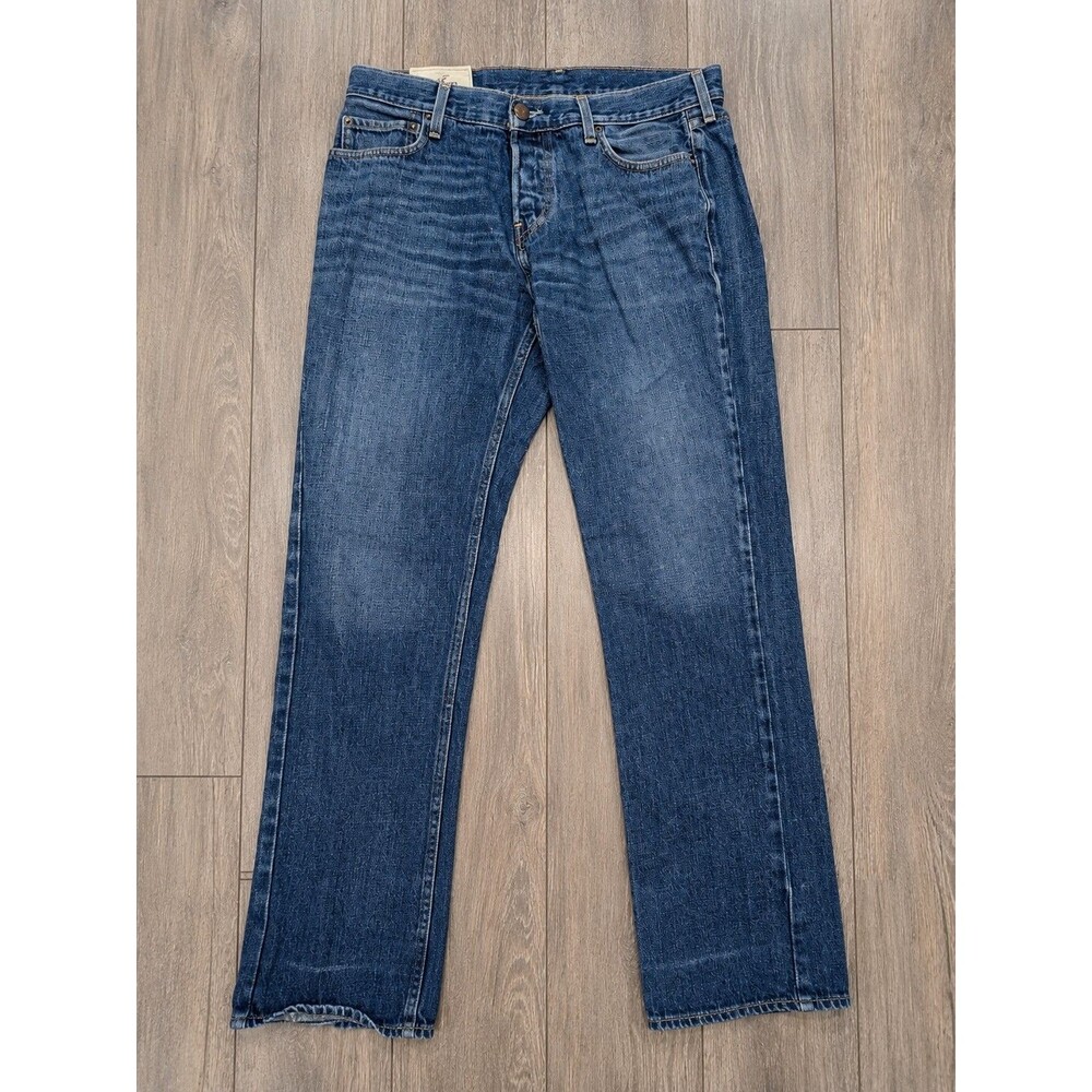Hollister Jeans Men's 34x32 Medium Wash Button Fly Bootcut Distressed Y2K